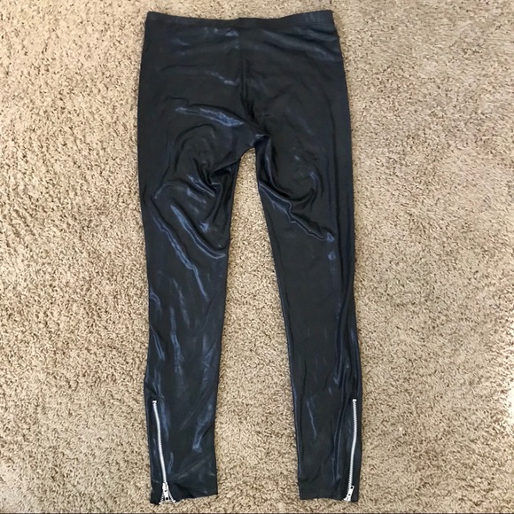 🔥NEW WET LEATHER LEGGINGS ANKLE ZIP🔥 - Picture 3 of 7